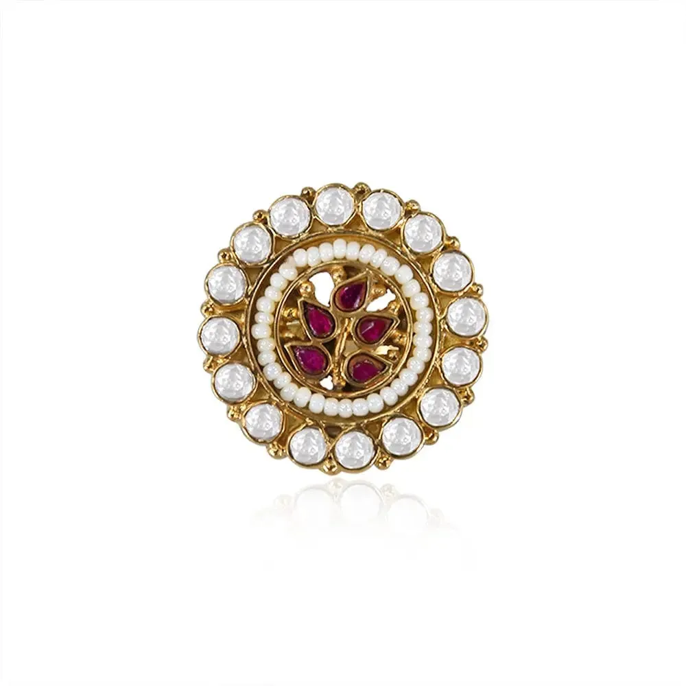 Timeless Gold Plated Silver Jadau Ring