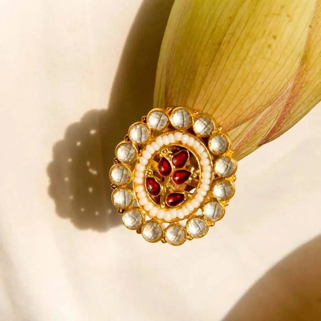 Timeless Gold Plated Silver Jadau Ring