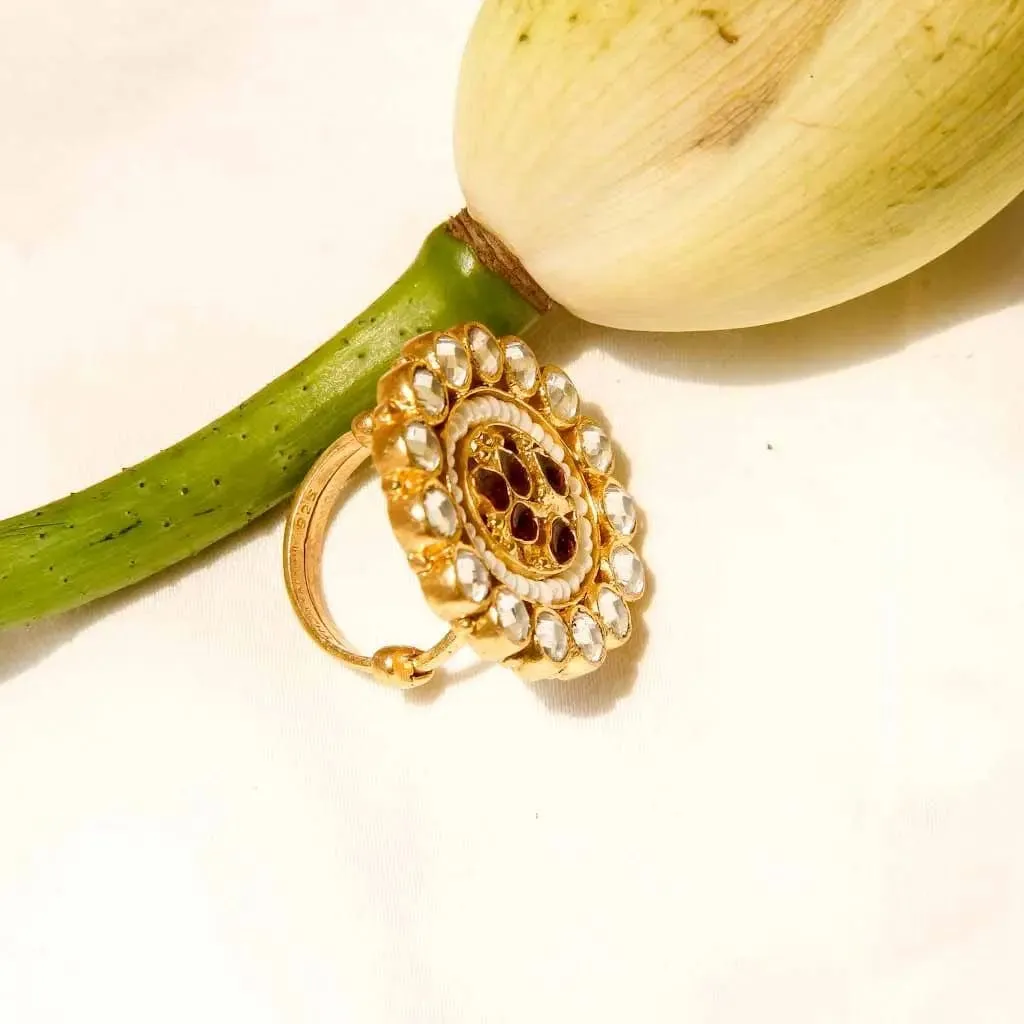 Timeless Gold Plated Silver Jadau Ring