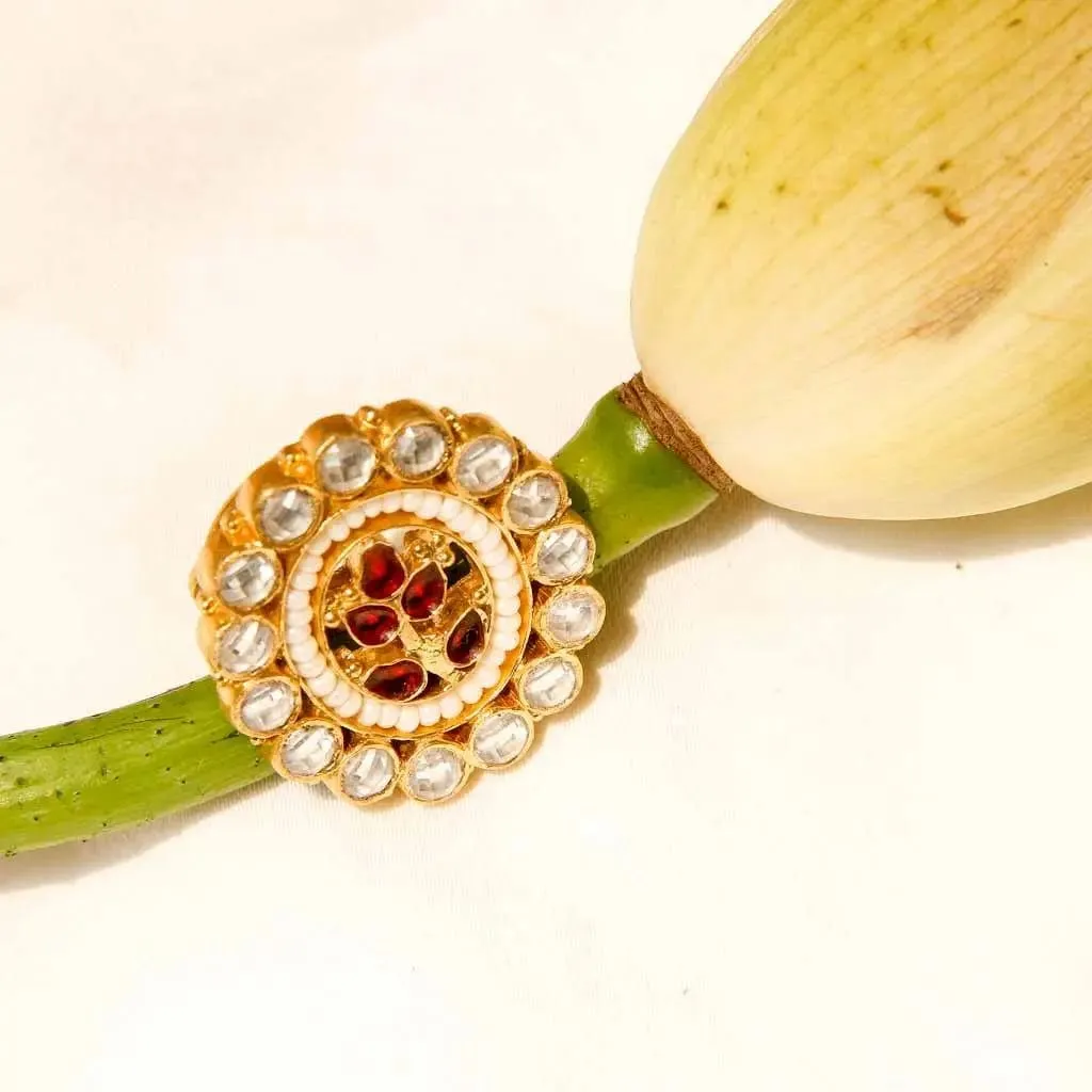 Timeless Gold Plated Silver Jadau Ring