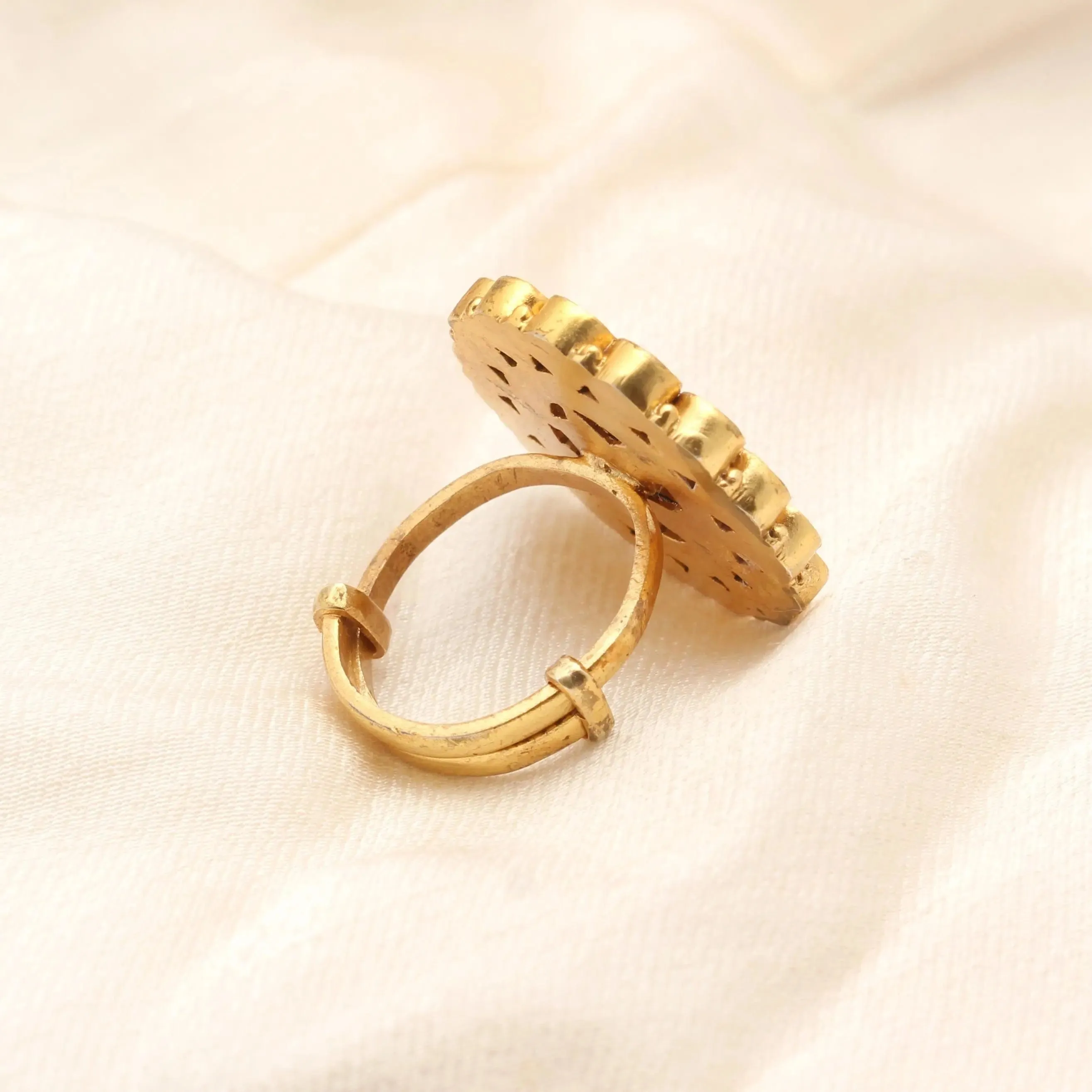 Timeless Gold Plated Silver Jadau Ring