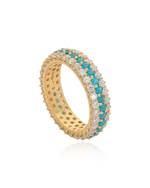 Timeless Sparkle Neon Apatite Vermeil Ring