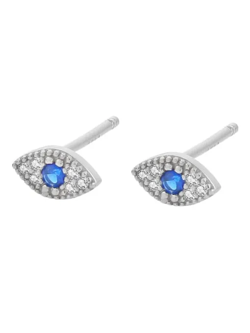 Tiny Evil Eye Stud Earrings 925 Sterling Silver ad 18K Gold Vermeil Cubic Zirconia Hypoallergenic Luxury Jewelry KESLEY