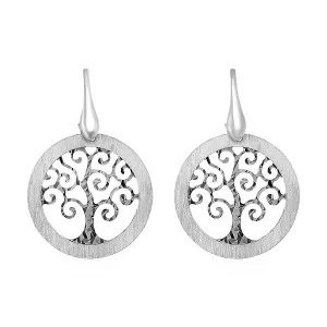 Tree of Life Cutout Earrings in Sterling Silver