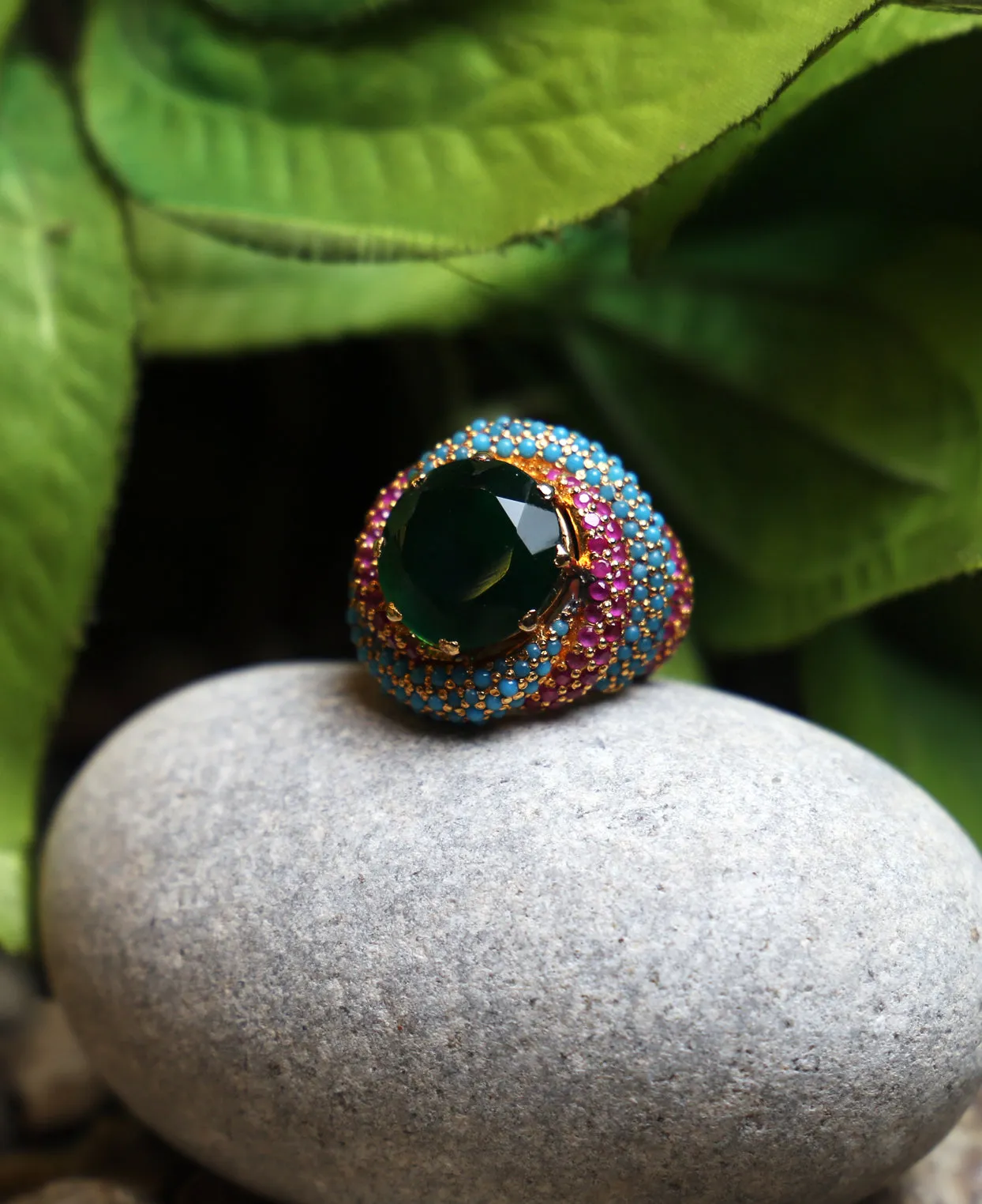 Tri Color Statement Ring