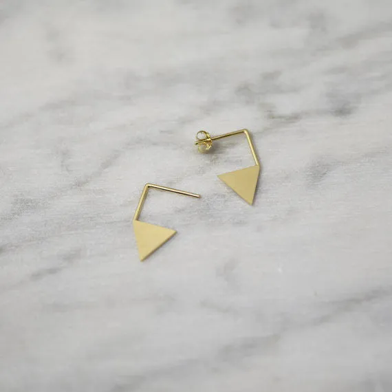 Triangle pendant earrings N°12 in Silver or Gold plated silver