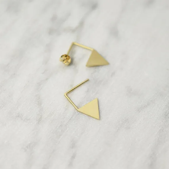 Triangle pendant earrings N°12 in Silver or Gold plated silver