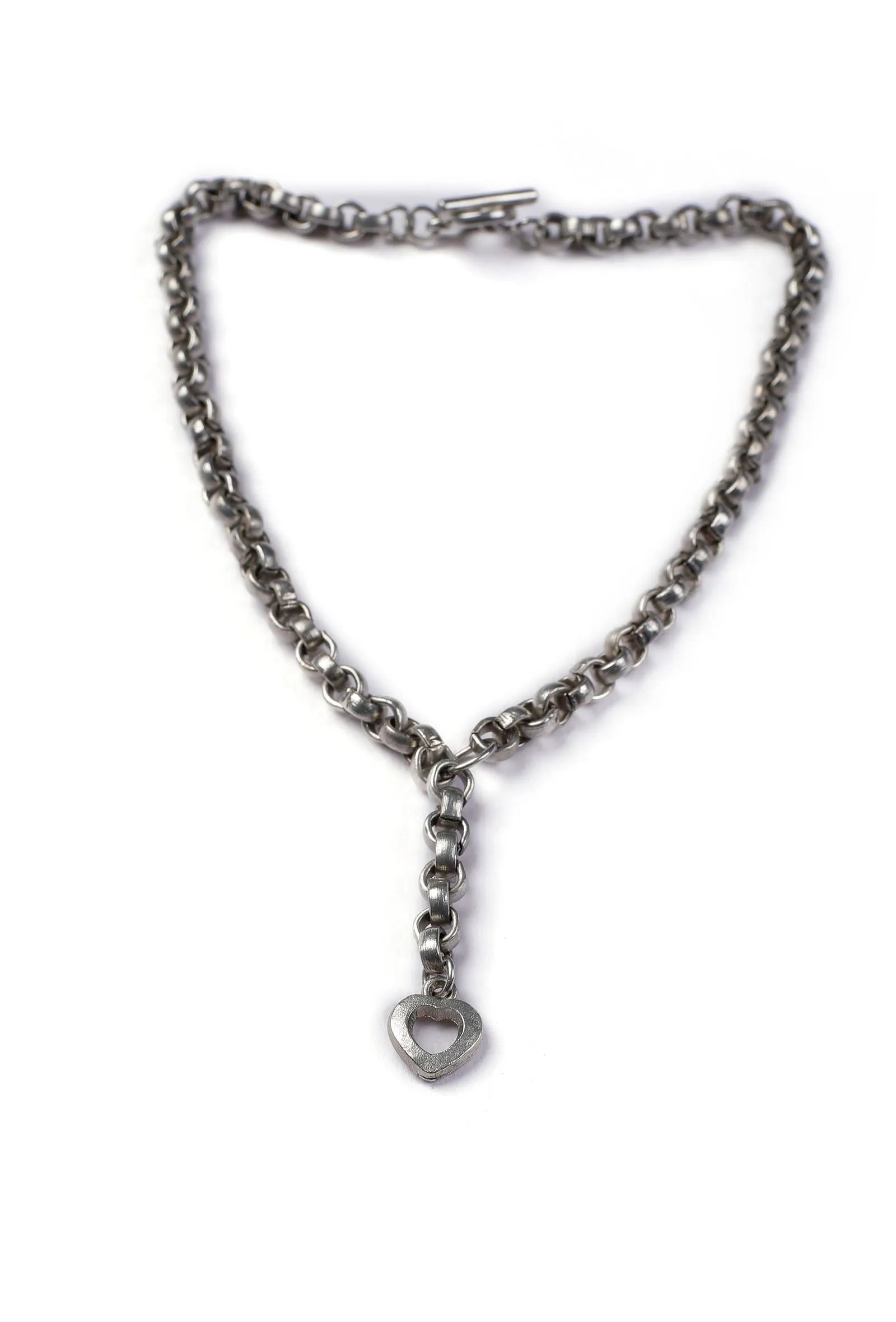 Twisted Silver Chain Brass Necklace