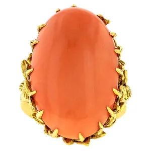 Vintage Julius Cohen Coral Ring