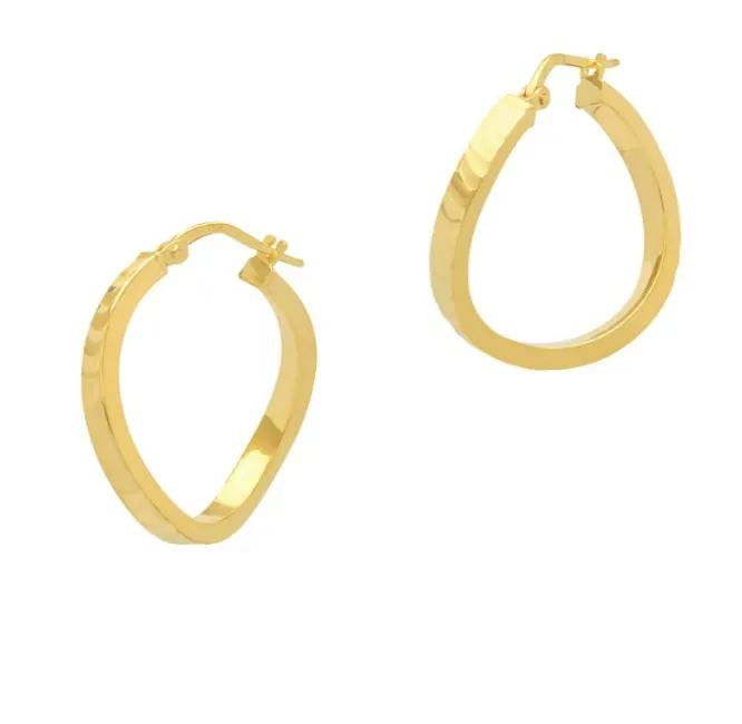 Wave Hoop Earrings - Silver