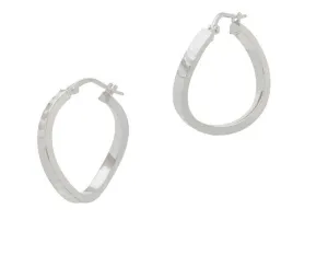 Wave Hoop Earrings - Silver